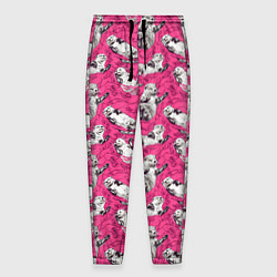 Брюки на резинке мужские Выдры в розовой воде, цвет: 3D-принт