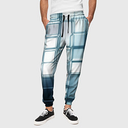 Брюки на резинке мужские Зеркальная мозаика голубое стекло, цвет: 3D-принт — фото 2