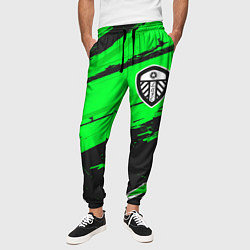 Брюки на резинке мужские Leeds United sport green, цвет: 3D-принт — фото 2