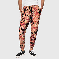 Брюки на резинке мужские Абстракция персиковый пятнистый, цвет: 3D-принт — фото 2