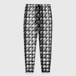 Брюки на резинке мужские Чёрно-белые квадраты, цвет: 3D-принт