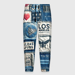 Мужские брюки Лос Анджелес на джинсах-пэчворк