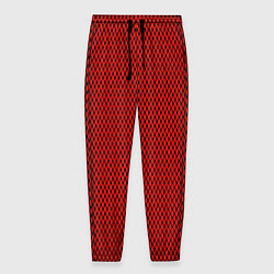 Брюки на резинке мужские Красно-чёрный имитация сетки, цвет: 3D-принт