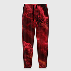 Брюки на резинке мужские Красный густой дым инферно - inferno red, цвет: 3D-принт
