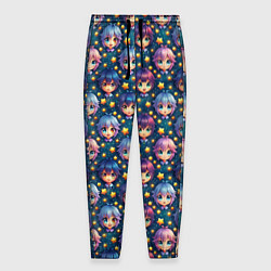 Брюки на резинке мужские Аниме персонажи паттерн, цвет: 3D-принт