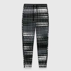 Брюки на резинке мужские Тёмный серый абстрактные полосы, цвет: 3D-принт