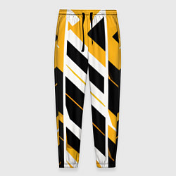 Мужские брюки Black and yellow stripes on a white background