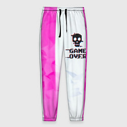 Мужские брюки Game over pink abstraction