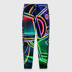 Брюки на резинке мужские Неоновая психоделика геймер, цвет: 3D-принт