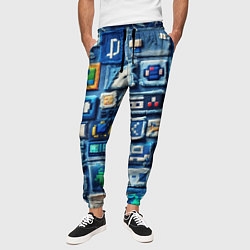 Брюки на резинке мужские Пэчворк с геймерскими знаками, цвет: 3D-принт — фото 2