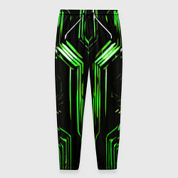 Мужские брюки Green stripes on a black background