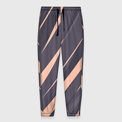 Брюки на резинке мужские Перламутровый серый полосы, цвет: 3D-принт