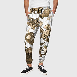 Брюки на резинке мужские Растения против зомби в бежевых тонах, цвет: 3D-принт — фото 2