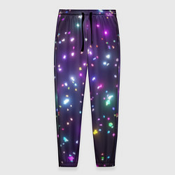 Брюки на резинке мужские Светящиеся пазлы разноцветные, цвет: 3D-принт