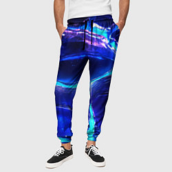 Брюки на резинке мужские Объемные плиты в неоновом свечение, цвет: 3D-принт — фото 2