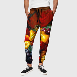 Брюки на резинке мужские Фруктовый натюрморт, цвет: 3D-принт — фото 2