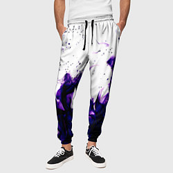 Брюки на резинке мужские Фиолетовый огонь текстура, цвет: 3D-принт — фото 2