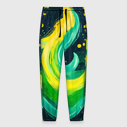 Мужские брюки Желто-зеленая краска текстура
