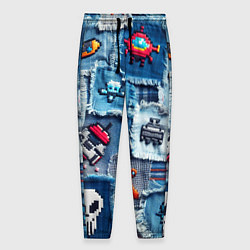 Брюки на резинке мужские Пиксельный космос, цвет: 3D-принт
