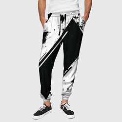 Брюки на резинке мужские Color black white, цвет: 3D-принт — фото 2