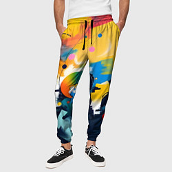 Брюки на резинке мужские Абстракция в деталях, цвет: 3D-принт — фото 2