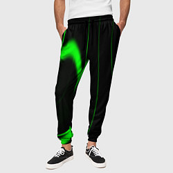 Брюки на резинке мужские Color green light green black, цвет: 3D-принт — фото 2