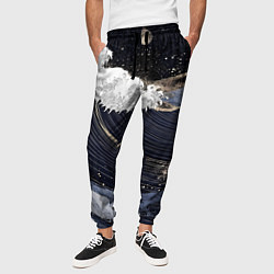 Брюки на резинке мужские Волны моря с блестками, цвет: 3D-принт — фото 2