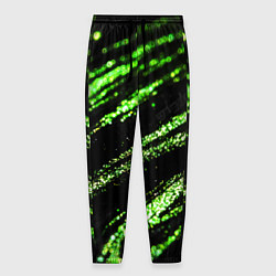Мужские брюки Зеленые блестки на черном
