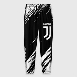 Брюки на резинке мужские Juventus штрихи красок, цвет: 3D-принт