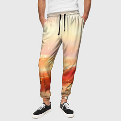 Брюки на резинке мужские Оранжевые пески - абстракция, цвет: 3D-принт — фото 2