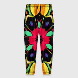 Брюки на резинке мужские Салатовый калейдоскоп, цвет: 3D-принт