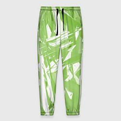 Брюки на резинке мужские Color white green, цвет: 3D-принт