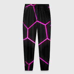 Мужские брюки Черные соты с фиолетовым неоном