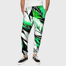 Брюки на резинке мужские Крупные листья абстракция, цвет: 3D-принт — фото 2