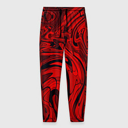 Брюки на резинке мужские Красный смешение пластика, цвет: 3D-принт