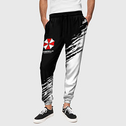 Брюки на резинке мужские Umbrella Corp - black and white, цвет: 3D-принт — фото 2