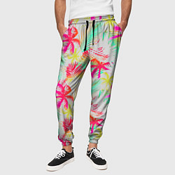 Брюки на резинке мужские Palm yellow pink, цвет: 3D-принт — фото 2