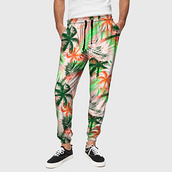 Брюки на резинке мужские Palm green pink, цвет: 3D-принт — фото 2