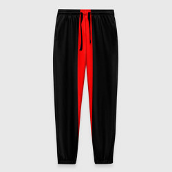 Брюки на резинке мужские Color black red lines, цвет: 3D-принт