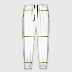 Брюки на резинке мужские Color white pink yellow stripes, цвет: 3D-принт