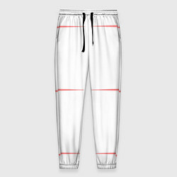 Брюки на резинке мужские Color white red stripes, цвет: 3D-принт
