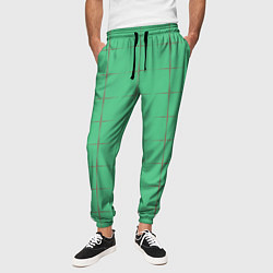 Брюки на резинке мужские Color green stripes, цвет: 3D-принт — фото 2