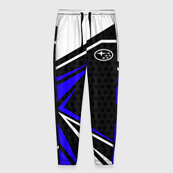 Брюки на резинке мужские Субару - blue sport, цвет: 3D-принт