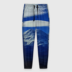 Брюки на резинке мужские Эльбрус с облаками, цвет: 3D-принт