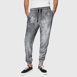 Брюки на резинке мужские Абстракция - light gray haze, цвет: 3D-принт — фото 2