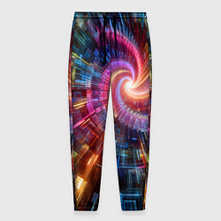 Брюки на резинке мужские Fractal neon spiral - ai art fantasy, цвет: 3D-принт
