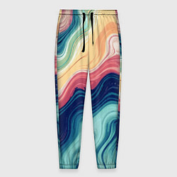 Мужские брюки Абстрактные волнистые линии синий