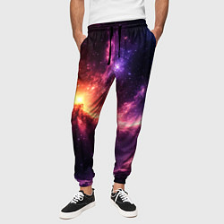 Брюки на резинке мужские Фантастические космические туманы, цвет: 3D-принт — фото 2