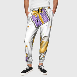 Брюки на резинке мужские Новогодний вайб, цвет: 3D-принт — фото 2