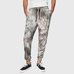 Брюки на резинке мужские Абстракция - gray limestone, цвет: 3D-принт — фото 2
